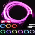 thumbnail image 1 of Reusable LED Fiber Optic Whip USB Rechargeable Dance Whip Toys 10 Colors 36 Light Effect for Dancing Parties Light Shows Music Festivals, 1 of 9