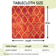 thumbnail image 2 of Red Yellow Checkered Pattern Square Fitted Tablecloth with Elastic Edge,Square Table Cover,Washable Elastic Table Cover for Home Kitchen Party Decor 36"x36", 2 of 6