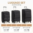 thumbnail image 3 of Ktaxon 3-Piece Softside Luggage Set With 8 Set Pcaking Cube TSA Lock, 360° Spinner Wheels Black, 3 of 18