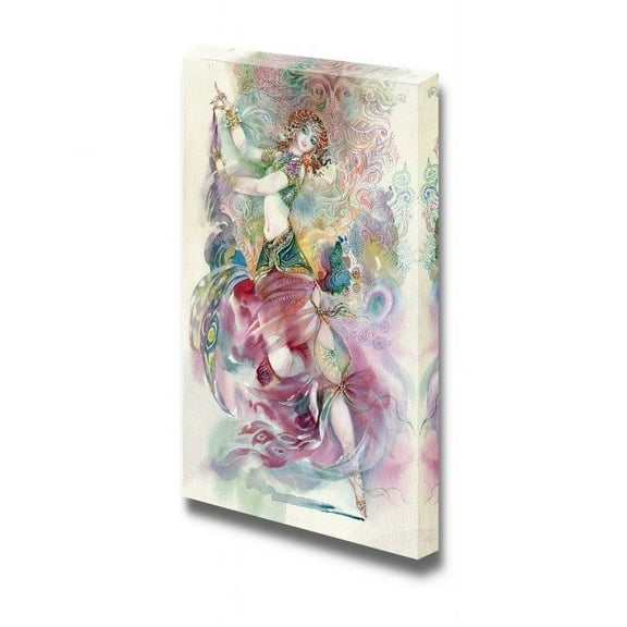 wall26 - Canvas Prints Wall Art - Oriental Dance Young Girl in Traditional Costume | Modern Wall Decor/Home Decoration Stretched Gallery Canvas Wrap Giclee Print. Ready to Hang - 12" x 18"