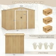 thumbnail image 2 of Costway 8 × 6 FT Outdoor Storage Shed Galvanized Steel Shed with Base Floor Wood Grain, 2 of 10