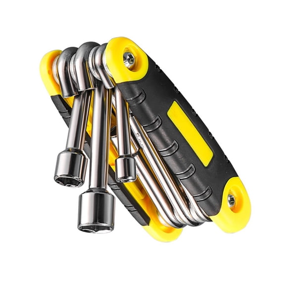 6 In 1 Folding Socket Wrench Set Multi Functional Hex Spanner Repair Tool 5-12Mm Fangkenuo
