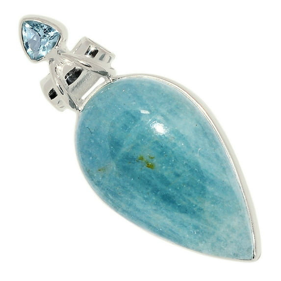 Aquamarine - Brazil & Blue Topaz 925 Sterling Silver Pendant Jewelry ALLP-10989