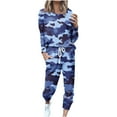 thumbnail image 2 of Cavosen 2pc Sets for Women Outfit Sweatsuit Long Sleeve Shirts Long Pants Tracksuit Outfits with Pocket Drawstring Camo Sports Loungewear Leisure Activewear Fall Winter Clothes, 2 of 5
