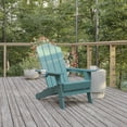thumbnail image 2 of Flash Furniture Newport Adirondack Chair with Cup Holder, Weather Resistant HDPE Adirondack Chair in Blue, 2 of 12
