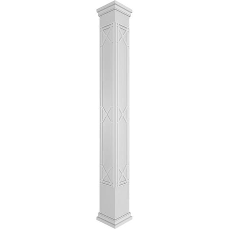 

Ekena Millwork 12 W x 9 H Craftsman Classic Square Non-Tapered Bungalow Fretwork Column w/ Prairie Capital & Prairie Base