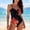 Z001-Black, variant on Laipiong Women Tummy Control One Piece Swimsuit 2026 Summer Floral Print Drawstring V Neck Bikini Sets Beach Vacation Bathing Swimwear