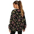 thumbnail image 2 of Xoenoiee Christmas Candy Snowflake Berry Print Womens Oversized Sweatshirts Fashion Pullover Xmas Long Sleeve Shirts Side Slits Fall Sweaters Activewear with Side Pockets, Size 3XL, 2 of 7