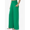 thumbnail image 3 of TheMogan Women's S~3X High Rise Smocked Elastic Waist Pull On Wide Leg Lounge Pants, 3 of 7