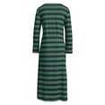 thumbnail image 4 of Blczomt Midi Womens Y2K Dress Striped Green Casual Long Sleeve A Line Loose Fit V Neck Color Block Dress, 4 of 5