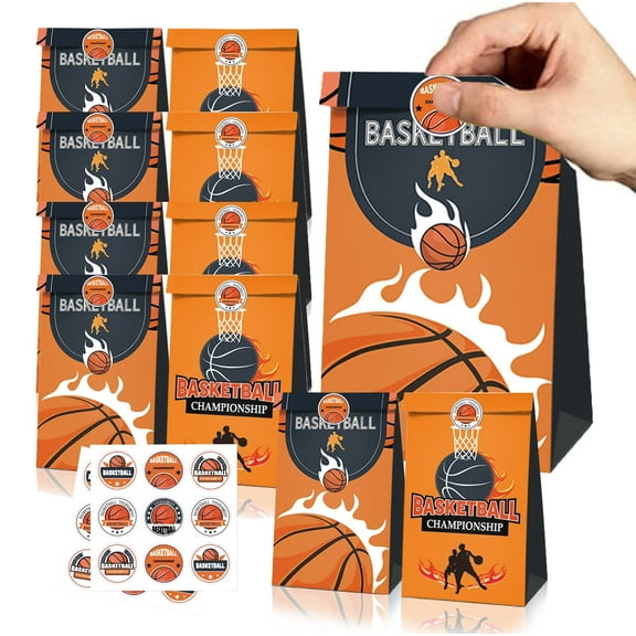 24 PCS Basketball Party Goodie Bags Party Favor Bags Basketball Gift Bags Party Supplies Decorations