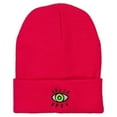 thumbnail image 5 of Green Eye Embroidered Long Beanie - Magenta OSFM, 5 of 5