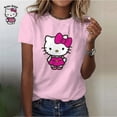 thumbnail image 3 of Hello Kitty Women‘s T-shirt Summer Fashion Short Sleeve Tops  Print O-neck Casual T Shirt For Women‘s Y2k Clothes Plus Size Tees, 3 of 7