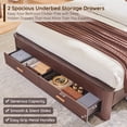 thumbnail image 4 of Aitjunz Modern Queen Size Bed Frame with Upholstered Headboard and Charging Station, 2 Storage Drawers, Fluted Wood Platform Bed Frame, No Box Spring Needed, Dark Gray, 4 of 7
