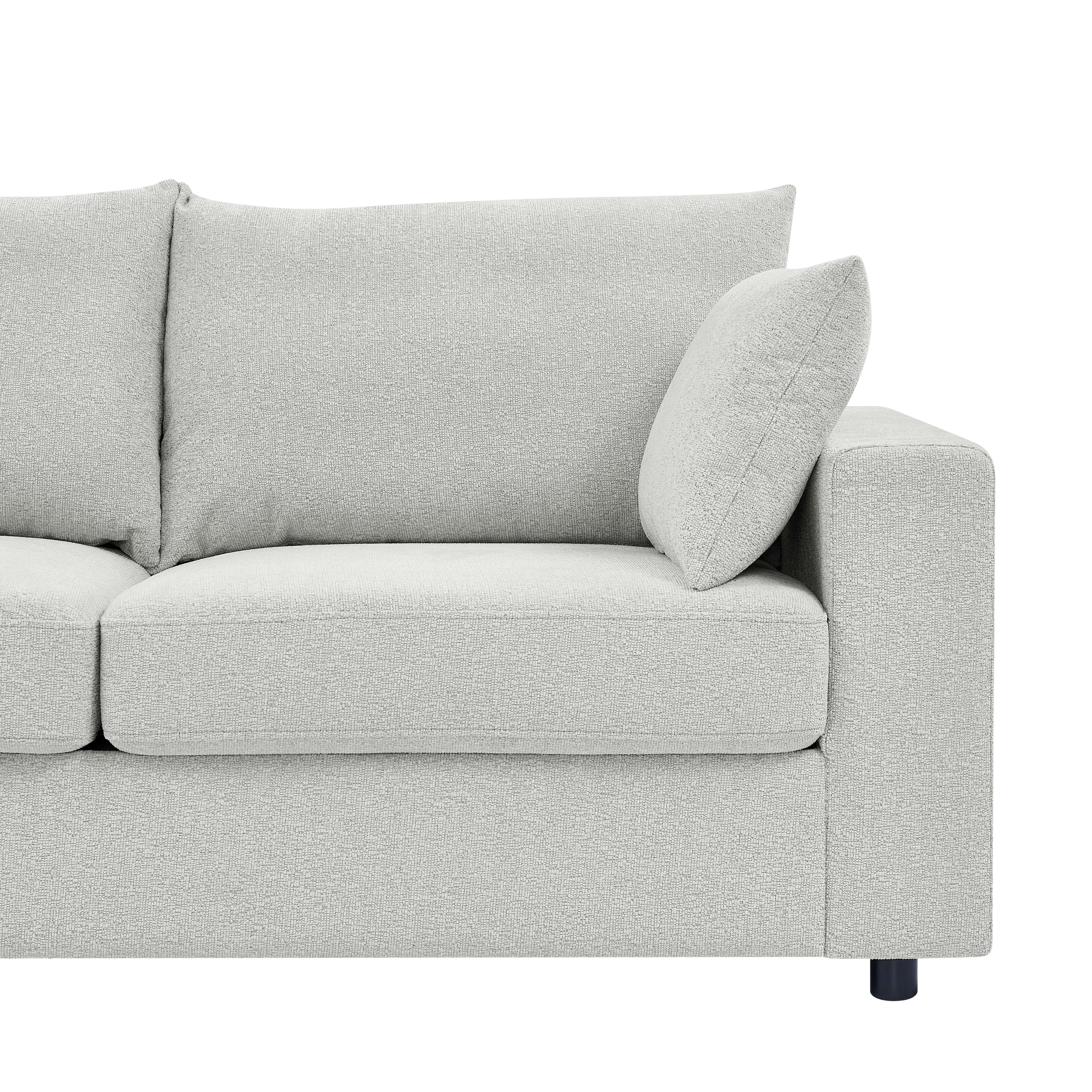 AENKYO 78" Modern Upholstered Sectional Sofa, Loveseat Couch with Deep Cushions and Pillows for Living Room，Beige