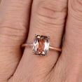 thumbnail image 2 of Cushion Cut 1 Carat Morganite Engagement Ring Wedding Ring Promise Ring 10k Rose Gold Solitaire Anniversary Ring, 2 of 6