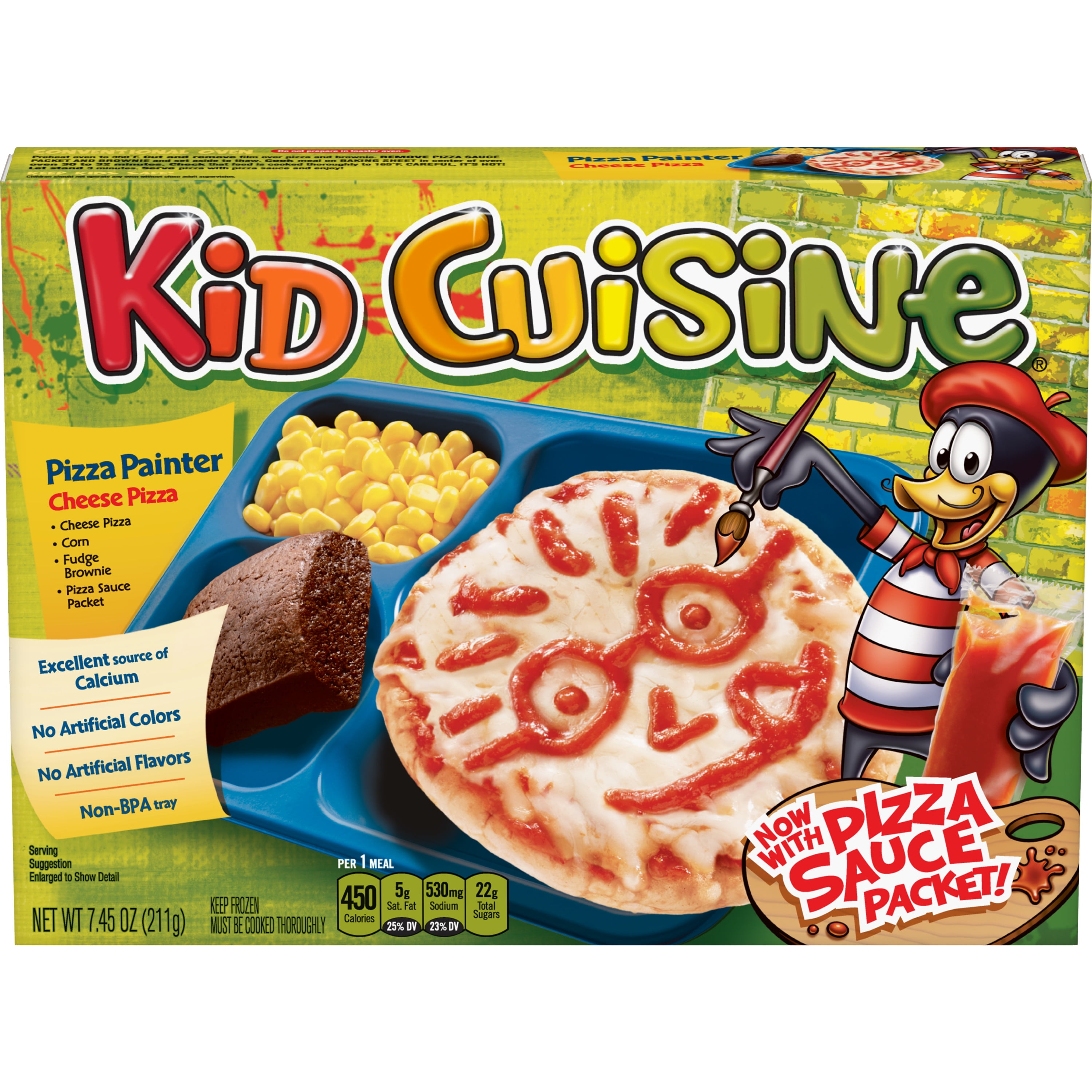 Kid Cuisine Pizza Painter Cheese Pizza Frozen Meal With Corn And