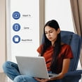 thumbnail image 4 of MCombo Swivel Recliner with Ottoman, Vibration Massage and Wood Base, Lounge Recliner for Living Room and Bedroom, Fabric, Blue, 4 of 9
