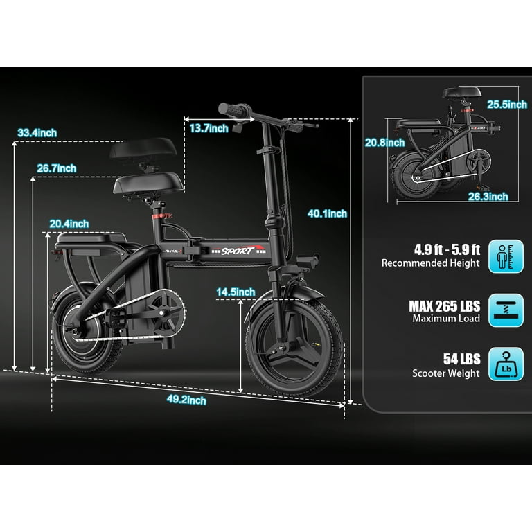 PostJoy Z6 14-inch folding electric bicycle, adult electric