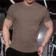 thumbnail image 4 of Ceisia Men's Slim Fit Crew Neck Short Sleeve T-Shirt High Stretch German Velvet Athletic Top Coffee XL Gifts, 4 of 5