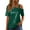 Green, variant on Womens Summer Short Sleeve Off The Shoulder Blouses Solid Color Short Sleeve One Shoulder Sequin Patchwork Top