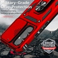 thumbnail image 4 of for Samsung Galaxy A54 5G Case with Slide Camera Cover HD Screen Protector [Military Grade 16ft. Drop Tested] Magnetic Ring Holder Kickstand Protective Phone Case for Samsung Galaxy A54 5G, Red, 4 of 16