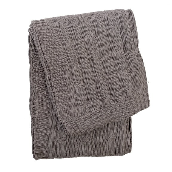 Charcoal Cable Knit 50" x 60" Throw Blanket