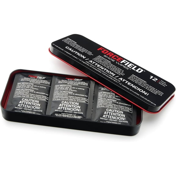 ForceField On-The-Go Dual-Sided Sneaker Wipes in Storage Tin, 12 Pack