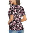 thumbnail image 3 of Vsdgher Daisies Flowers Women Shirts V Neck Short Sleeve Tops T-Shirt Basic Tees, S to 3XLXX-Large, 3 of 5