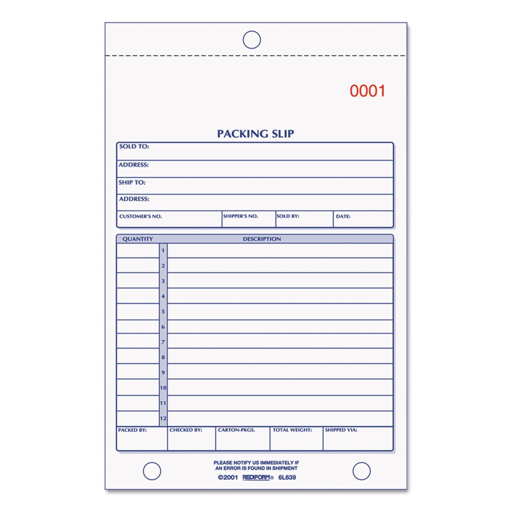 Rediform Office Products Packing Slip Book, 5 9/16 X 7 15/16