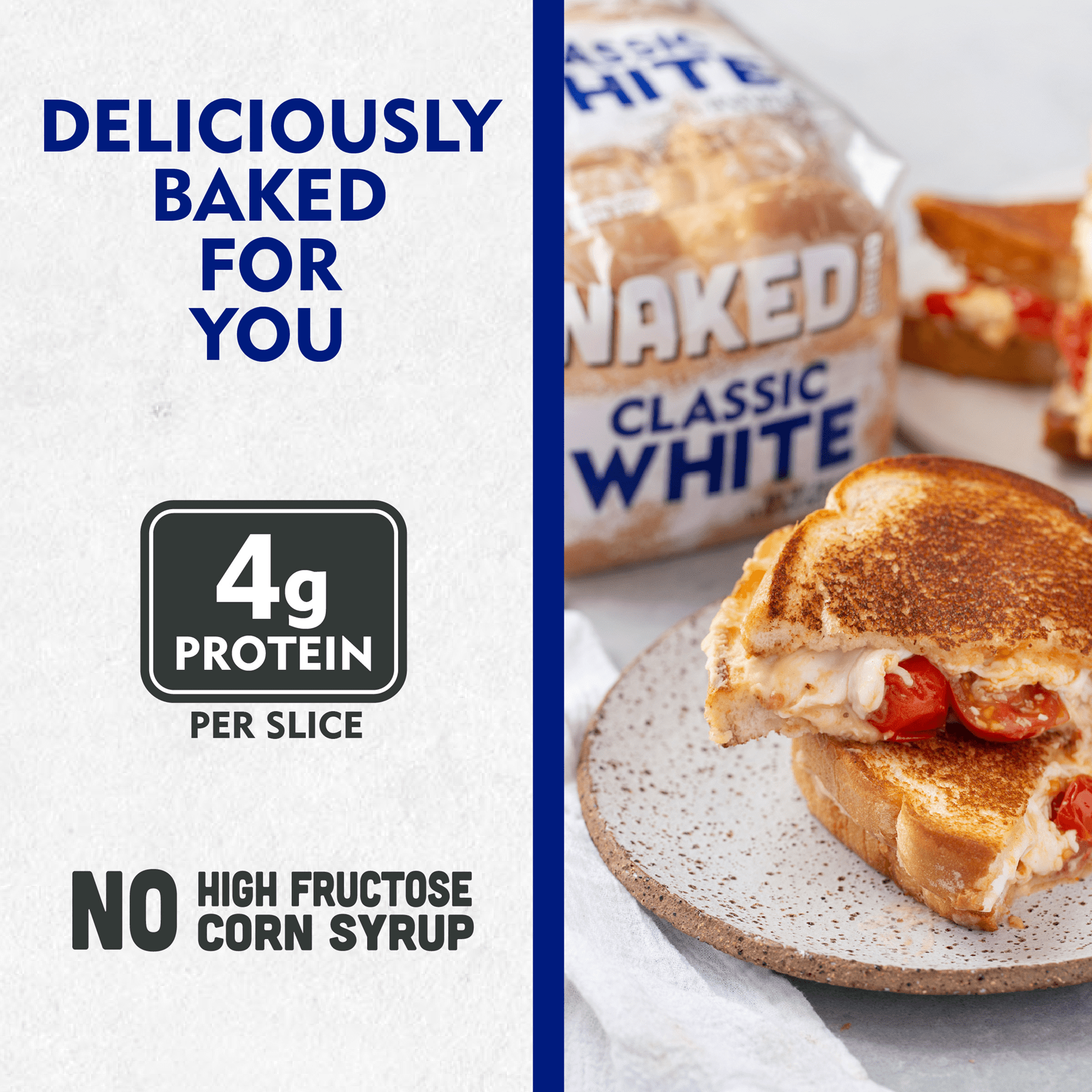 Naked Bread Thick Sliced Classic White Sandwich Bread Loaf, 22.5 oz
