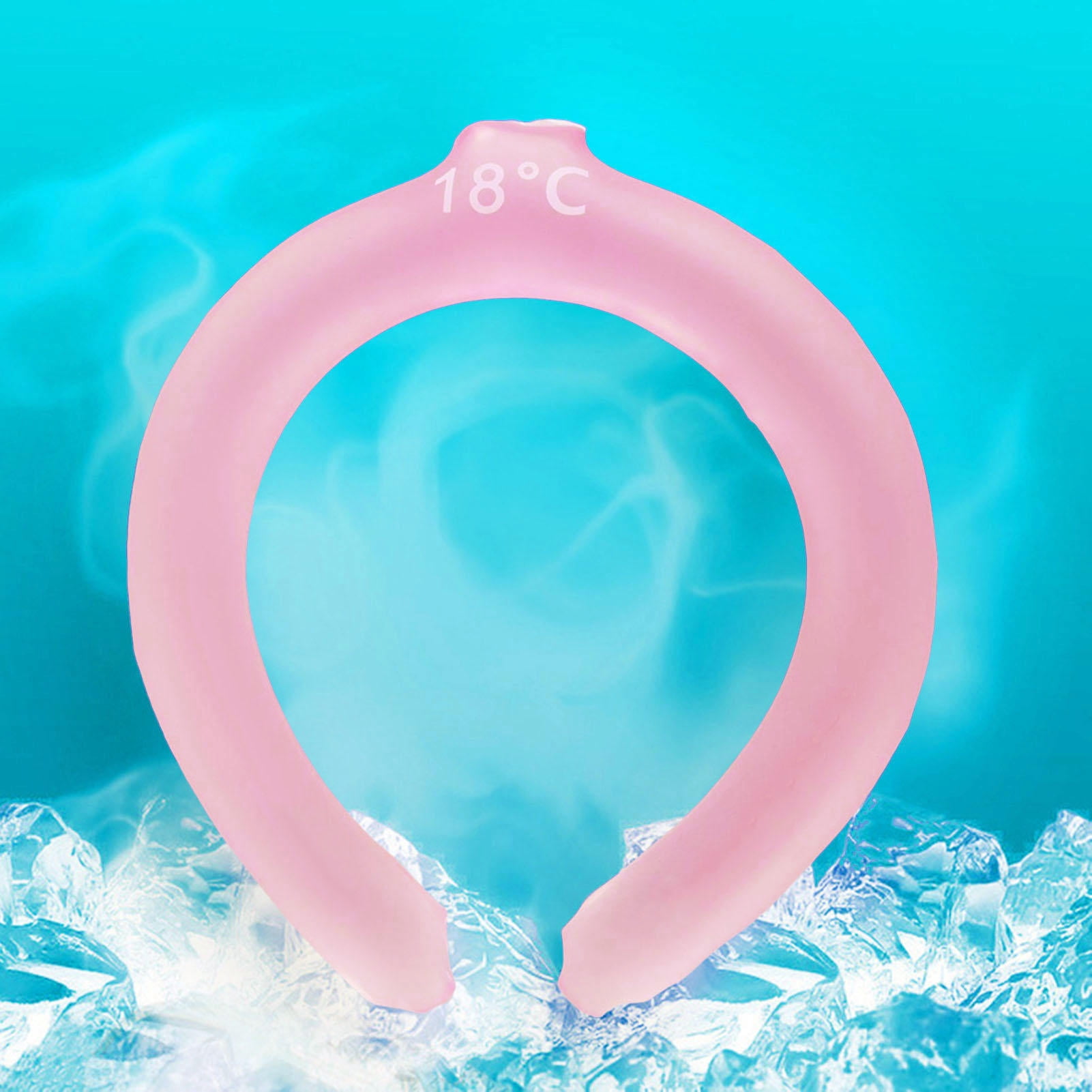Yajisi Neck Cooling Tube, Reusable Hands-Free Wearable Neck Cooler Wrap, Lightweight Pink Cooling Neck Wrap for Summer Outdoor Sports, 7.09 x 6.69 x 1.18 in