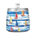 thumbnail image 7 of Yayeee Ashtray with Lid for Cigarette Smokeless Stainless Steel Home Ash Holder, Orange Sailboats, 7 of 7