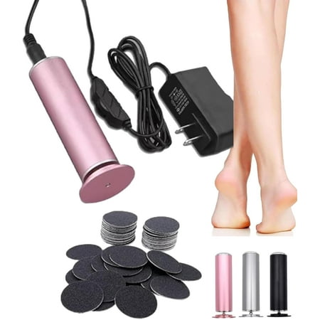 2025 Upgraded Electric Callus Remover for Feet, Removedor De Callos En Los Pies, Portable Electric Foot Callus Remover, Foot Scrubber File Smooth Wand with 60 Sanding Pads-Pink