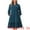 Peacock Blue, variant on DARING DIVA Plus Size Ruffle V Neck Long Sleeve Midi Casual Dress 1X Peacock Blue