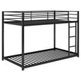 Euroco Metal Twin over Twin Size Bunk Bed, Low Profile Bunk with Ladder and Full Length
