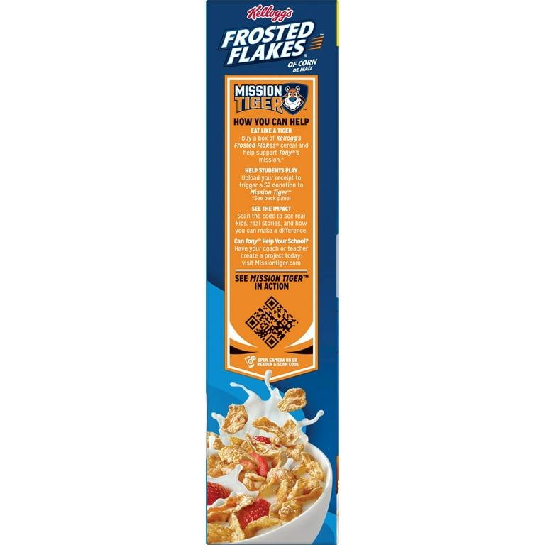 Frosted Flakes Breakfast Cereal, 8 Vitamins and Minerals, Kids Snacks,  Large Size, Original, 19.2oz Box (1 Box)