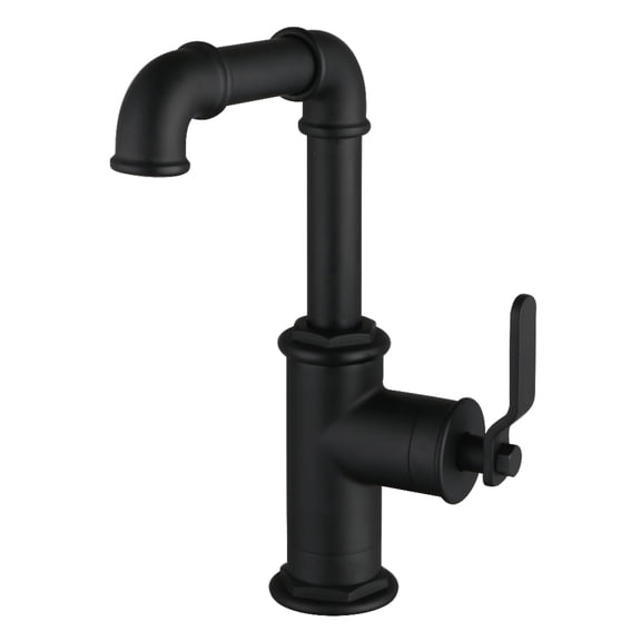 Kingston Brass LS6000KL Whitaker One-Handle Single-Hole Bathroom Faucet with Push Pop-Up Drain, Matte Black