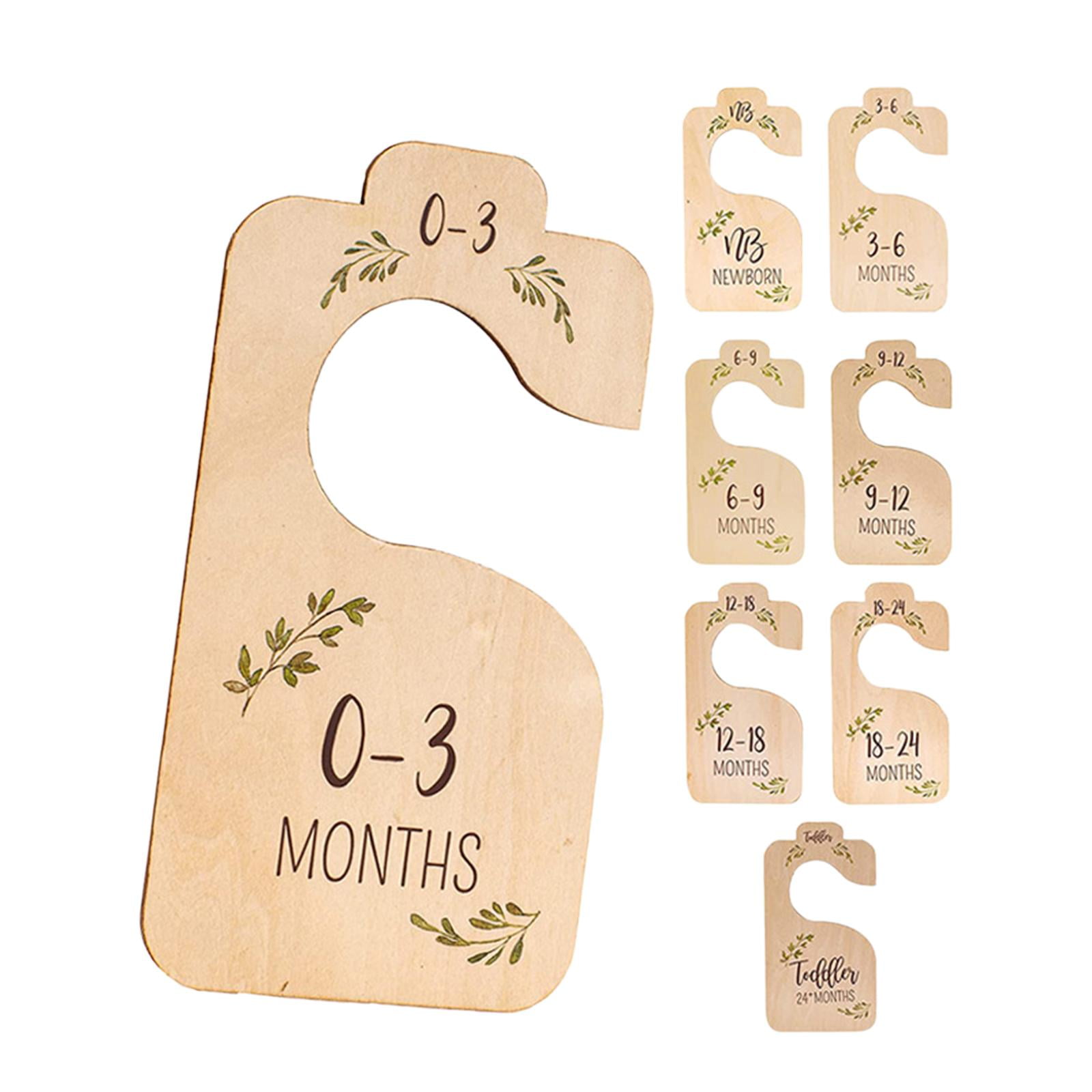 8x Adorable Wooden Closet Divider,Nursery Clothes Organizers,Hanging