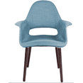 thumbnail image 6 of (Retired) 2xhome Modern Upholstered Fabric Organic Accent Living Room Dining Arm Chair with Dark Natural Wooden Legs, Light Blue, Set of 1, 1 piece, 6 of 7