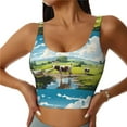 thumbnail image 2 of Lsque Countryside Farm Cow Printed Women'S Sports Bra, Compression, Moisture Wicking, High-Impact Sports Bra For Women,Supportive sports bra-X-Large, 2 of 9