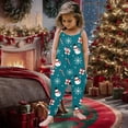 thumbnail image 2 of HNMKIU Children Christmas Jumpsuit Toddler Baby Girl Christmas Prints Jumpsuit Sleeveless Romper Outfits Pants Clothes Christmas Outfit Light Blue - 7-8Years, 2 of 5