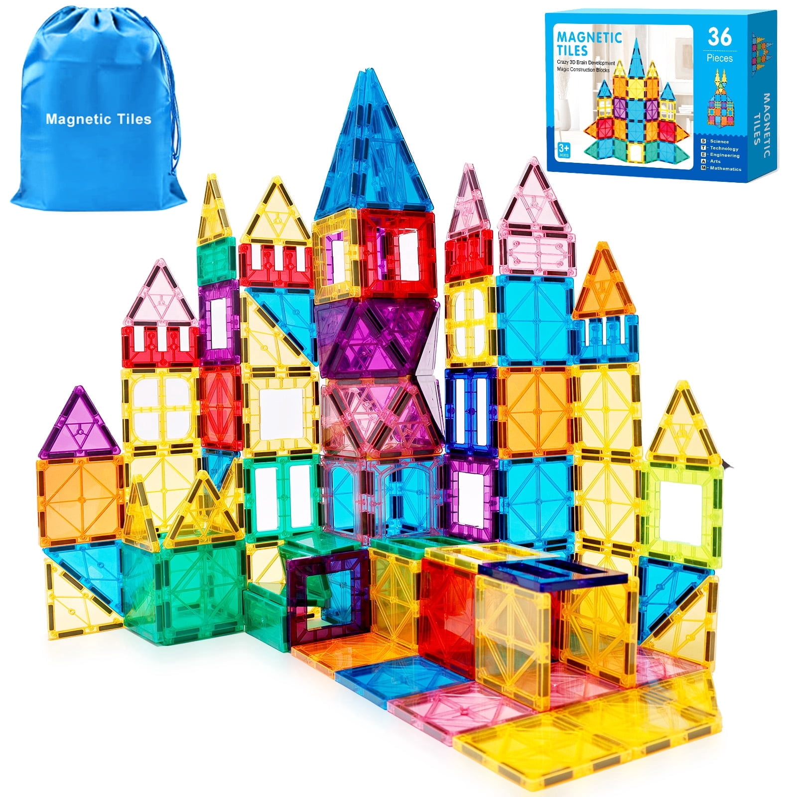 IYHN 36-Piece Magnetic Blocks Montessori Toy Set