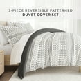 thumbnail image 5 of Noble Linens Gray Reversible Etched Gate Print 2-Piece Duvet Cover Set, Twin/TwinXL, 5 of 10