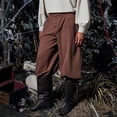 thumbnail image 4 of Muscularfit Mens Casual Pants with Pockets Joggers Vintage Baggy Pants Men's Pants High Rise Brown Taper Classic Fit Size M, 4 of 5
