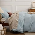 thumbnail image 2 of 100% Stone Washed Cotton Duvet Cover Queen - Cornflower Blue Minimalist Duvet Cover Linen Like for All Seasons - GentleSoft™ Plain Simple Bedding (Cornflower Blue, Queen, 90"x90"), 2 of 9