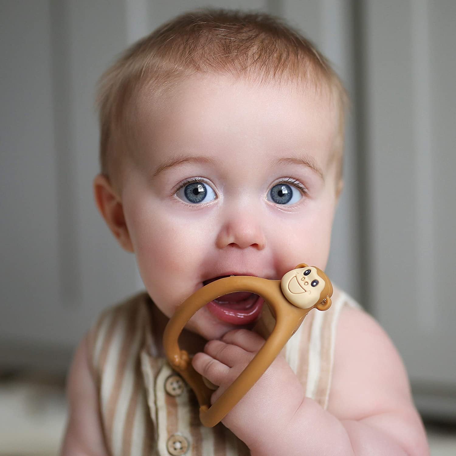 Nuby 100% Silicone Loopals Easy Grip Loopy Legs Teether: 3M+, Characters Vary, Multi