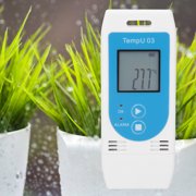 M Buder LCD USB Temperature and Humidity Data Logger, Reusable Record up to 32,000 Points, High Accuracy Sensor, Generates PDF and CSV Reports Automatically, 3.5 inches / 8.9 cm, White/Blue