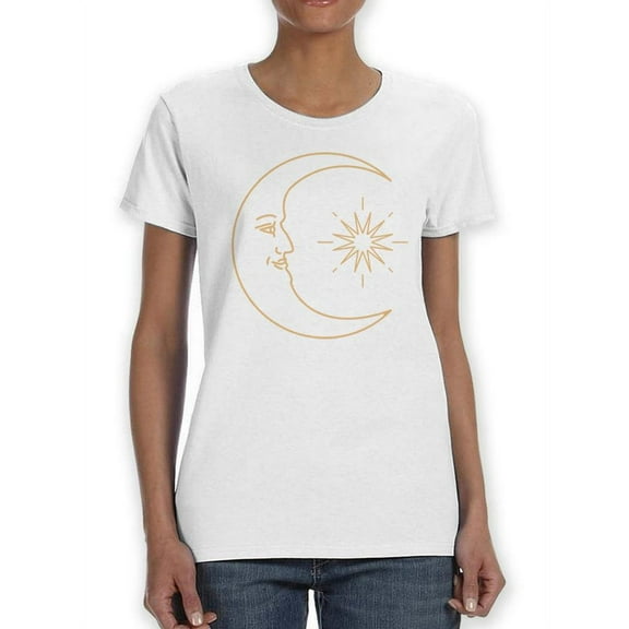 Moon And Star T-Shirt Women -SPIdeals Designs, Female Small