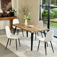 thumbnail image 1 of Homy Casa Modern Industrial 5-Piece Dining Set for 4 for Dining Room, Faux Wood Walnut Live Edge Table with 4 Armless Chairs, 1 of 11